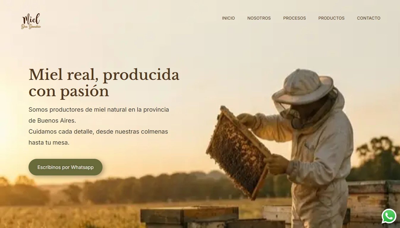 Sitio institucional en WordPress para Miel Don Demetrio